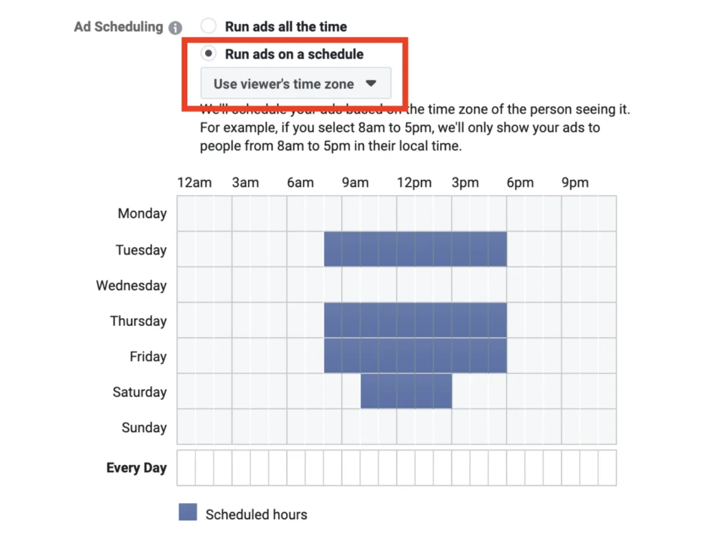 agendamento do facebook para conjuntos de anúncios