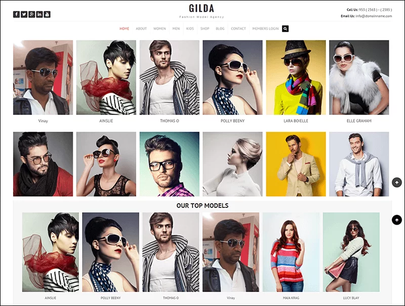 Gilda Model Ajansı Web Sitesi Şablonu