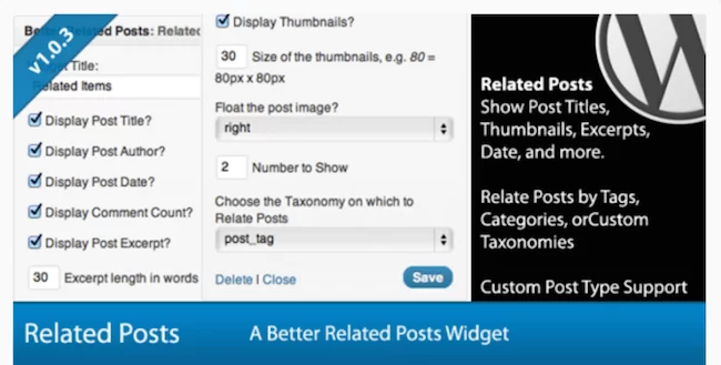 Mejor widget de publicaciones relacionadas