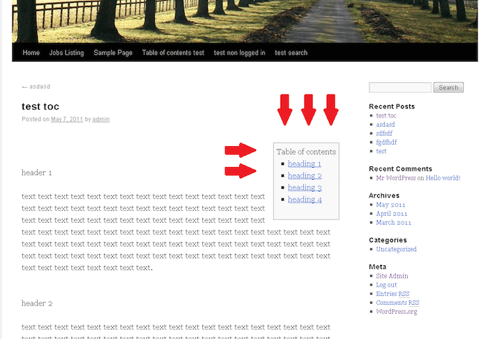 シンプルな TOC WordPress プラグイン