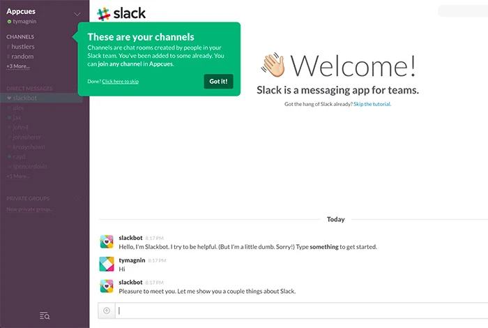 Slack インスタント メッセージング アプリ