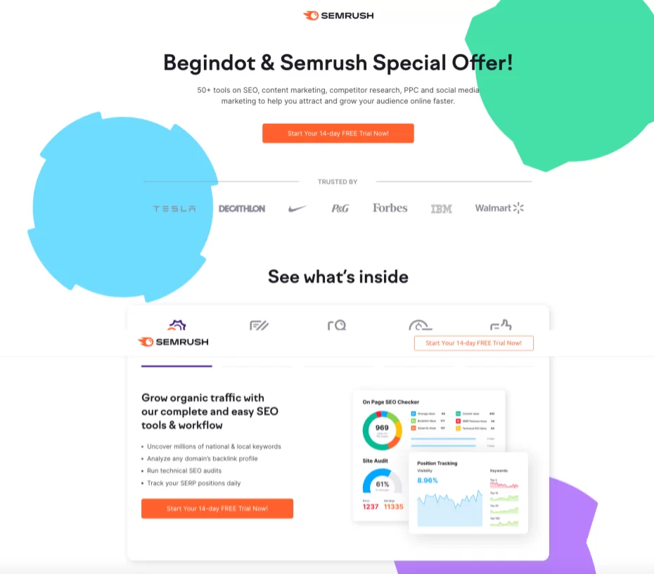 SEMrush Begindot-Angebot