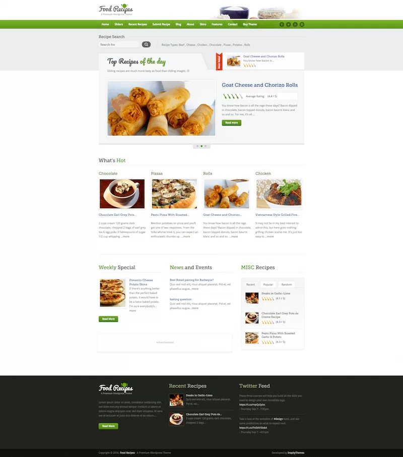 Thèmes WordPress pour recettes de cuisine