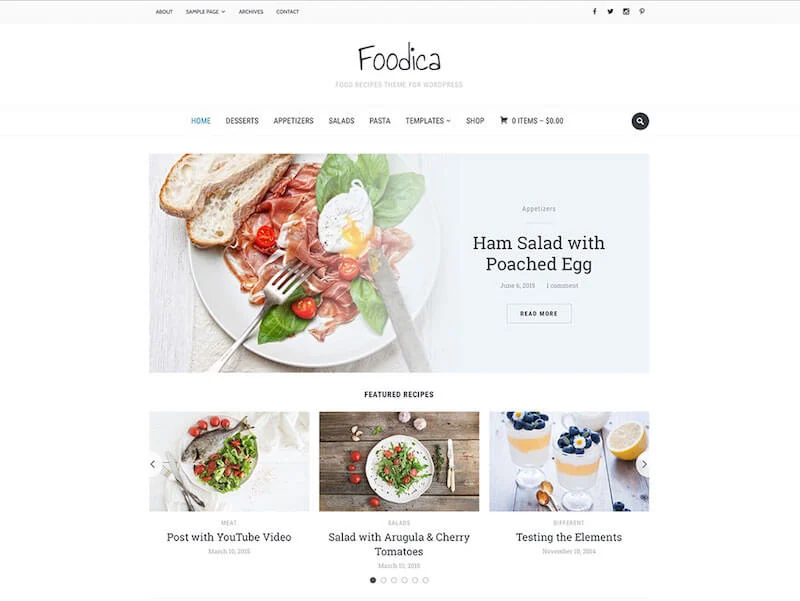 foodica-минимальный-wordpress-еда-блог-тема