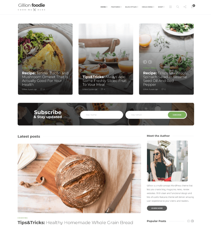 ثيمات Gillion Food Blogging