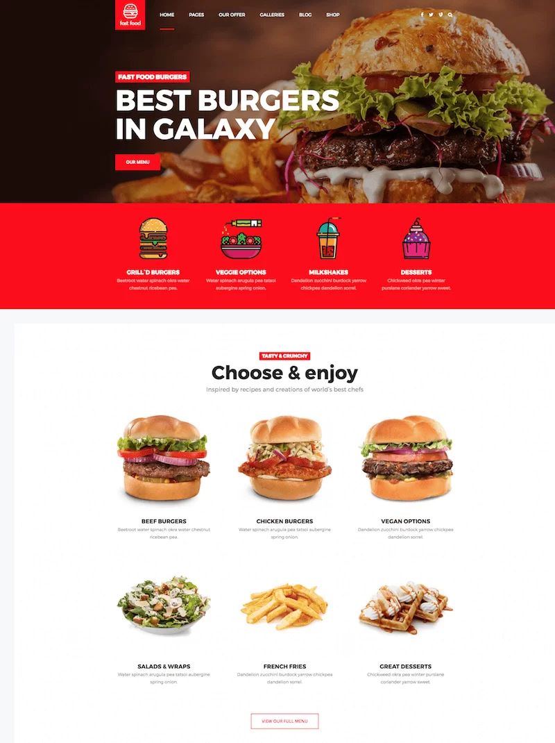 Fast Food WordPress Teması