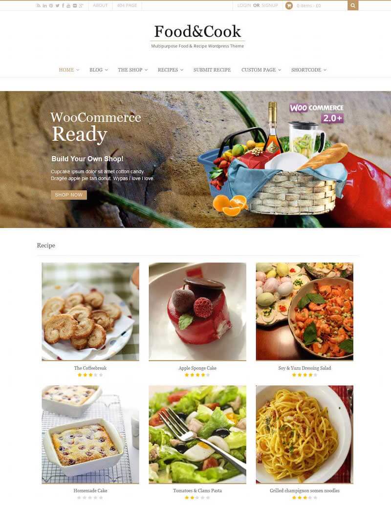 Thème WordPress pour l'alimentation et la cuisine