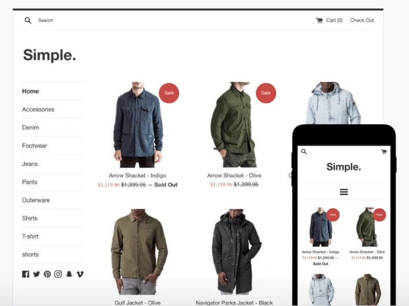 Thème Shopify simple