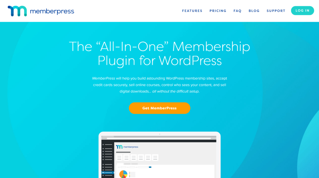 A página inicial do plugin MemberPress