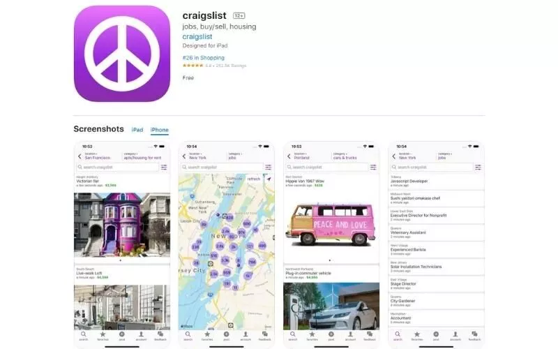 Aplikasi iOS Craigslist