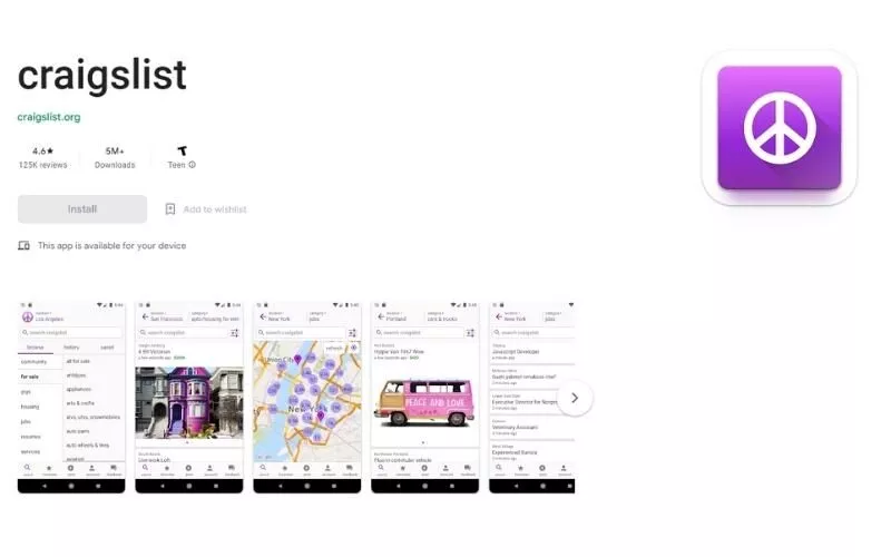 Aplikasi Android Craigslist