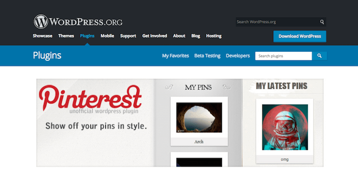 Plugin Pinterest