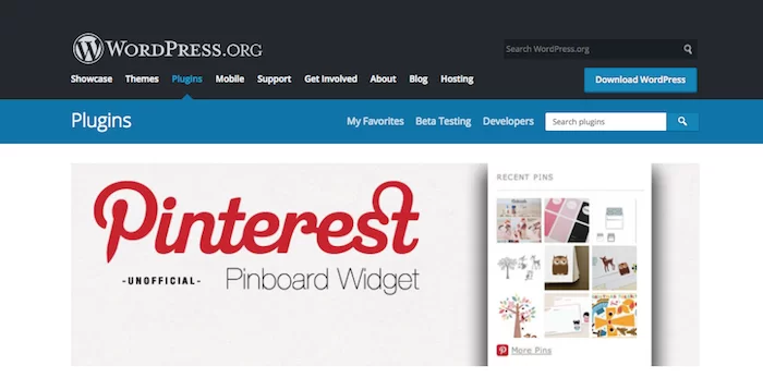 Pinterest Pinnwand-Widget