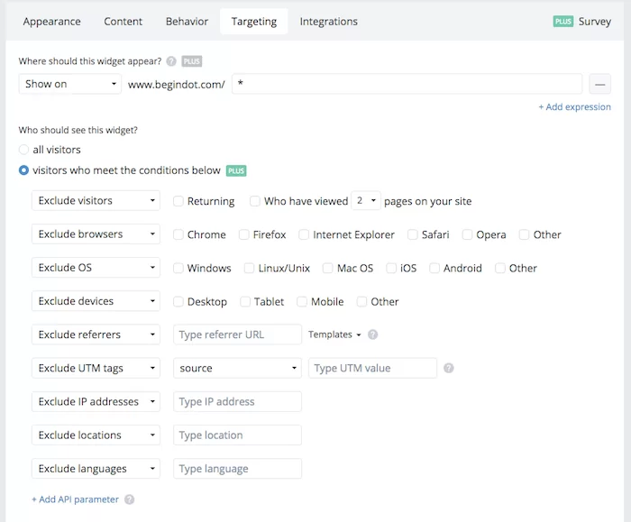 GetSiteControl-Umfrage-Targeting