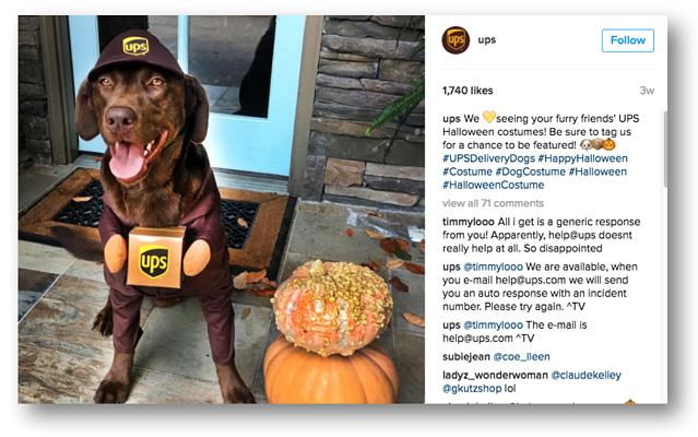 Instagram for B2B Marketing: UPS