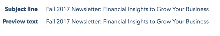 Email Newsletter Mistakes: repeating subject line and preview text (example)