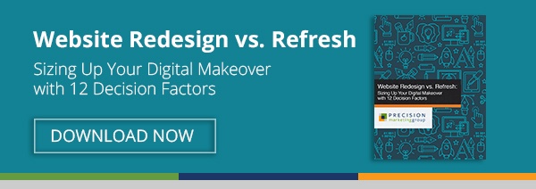 Download grátis: Redesign de site vs. atualização – dimensionando sua reforma digital com 12 fatores de decisão