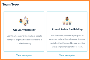 Reuniões HubSpot: Opções de Grupo e Round Robin