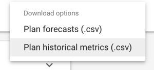 Planen Sie historische Metriken aus dem Keyword-Planer