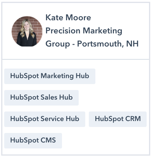 Profil von Kate Moore zertifizierter HubSpot-Trainer