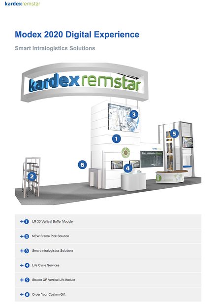 Stand de feria comercial digital Kardex en escritorio