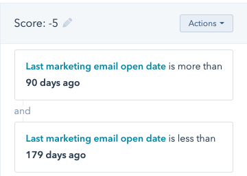 attributs d'e-mail de notation des prospects hubspot