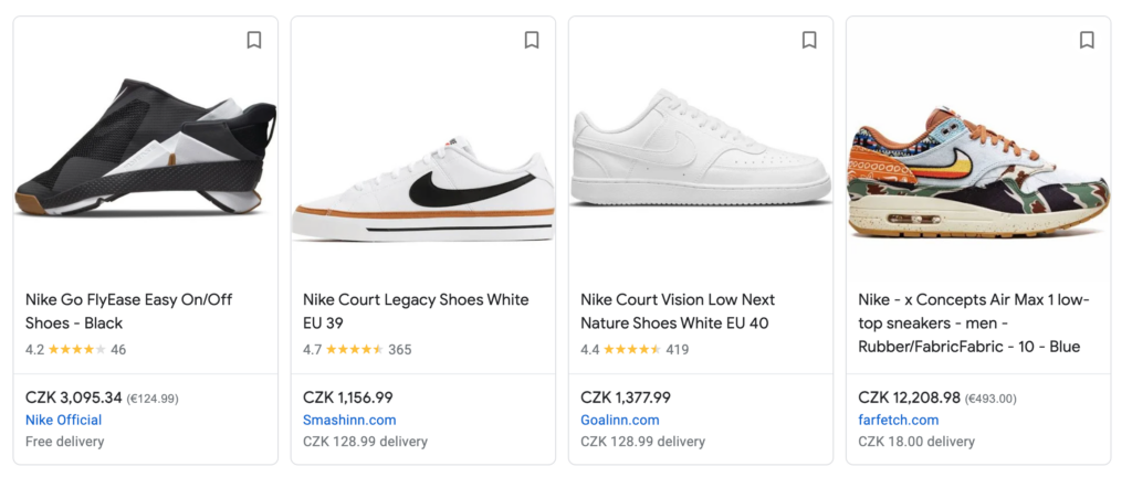 Google-Verkäuferbewertungssterne Nike Turnschuhe