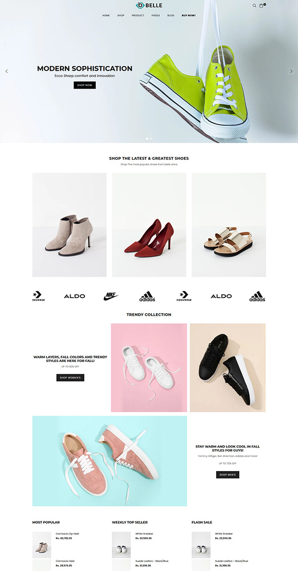 รองเท้าเบลล์ Shopify Theme