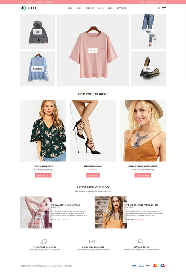 ธีม Belle Modern Shopify