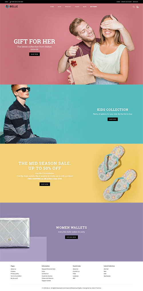 ธีม Belle Parallax Shopify