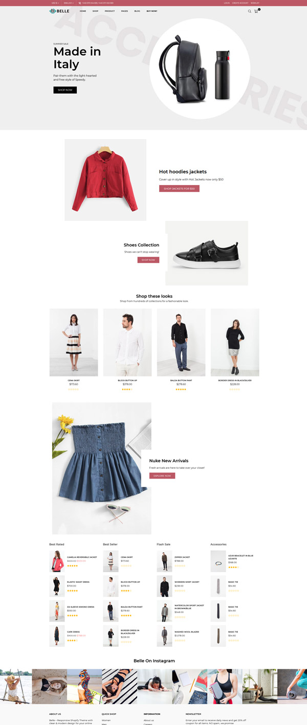 เบลล์ หมวดหมู่ Shopify Theme