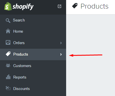 Shopify 製品メニュー