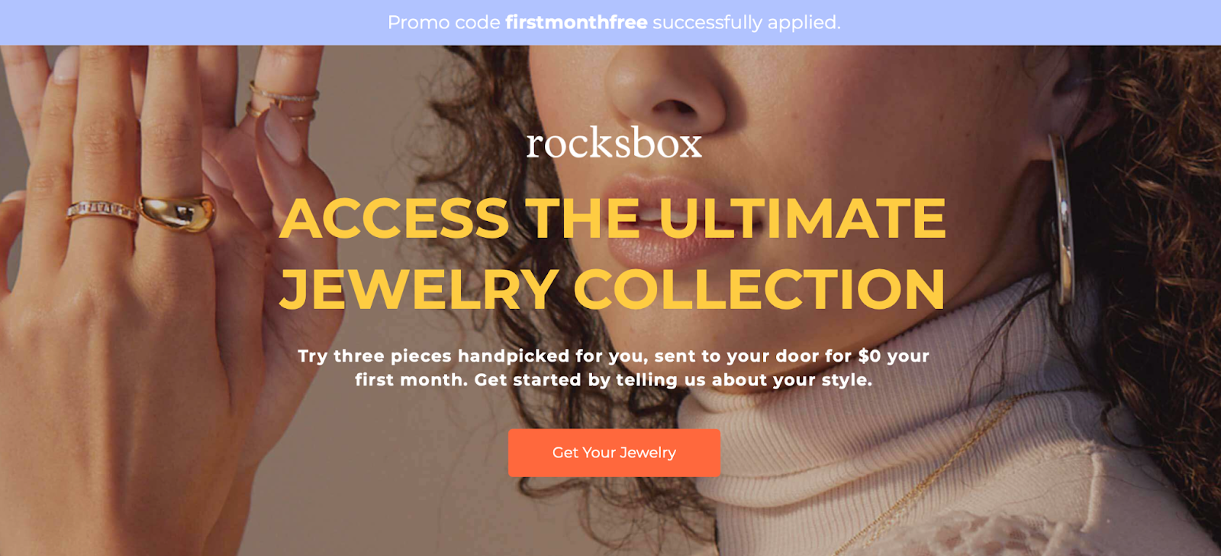 ecommerce landing page example rocksbox - 6 Ecommerce Landing Page Examples & Tips on How to Build a High-Performing Landing Page