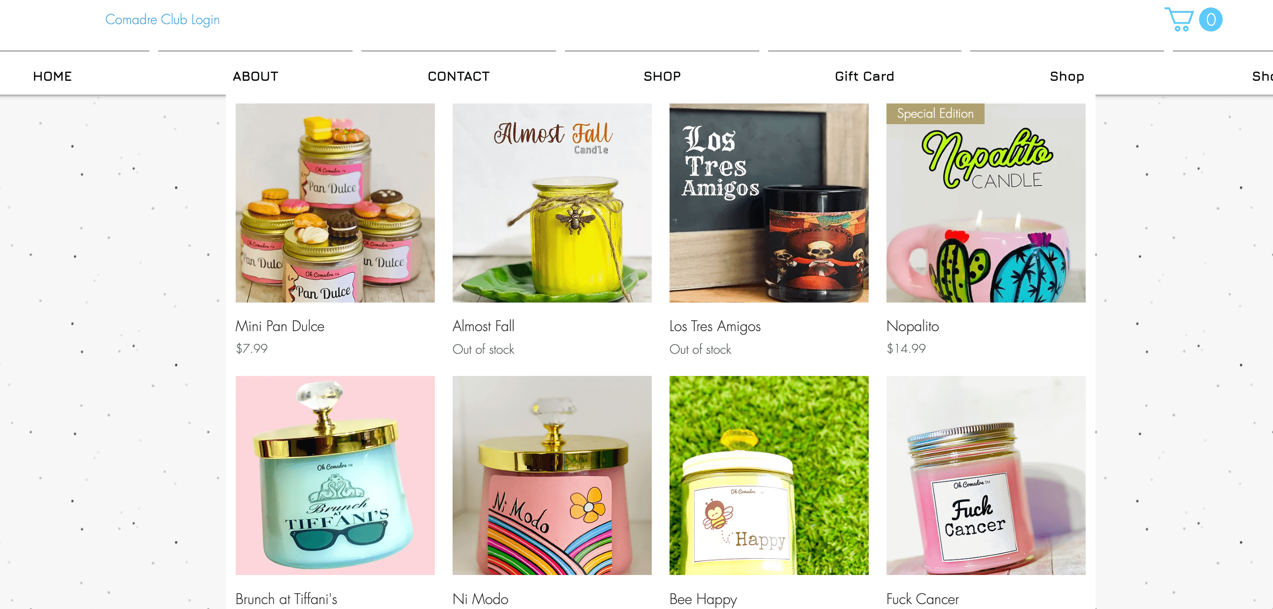 15 Unternehmen in Latino- und Latina-Besitz, die während des Monats des hispanischen Erbes unterstützt werden sollen Screenshot der Oh Comadre Candles Shop-Seite