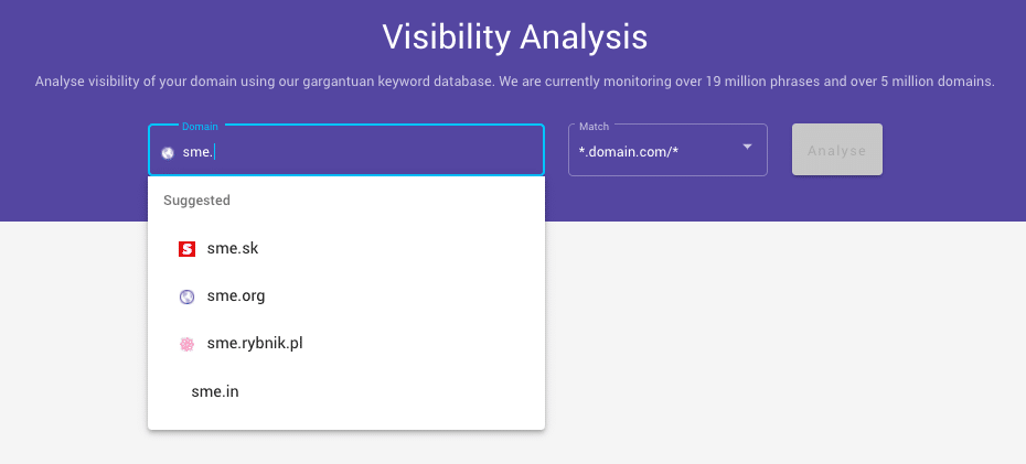 cara menjalankan analisis visibilitas di Senuto – 3