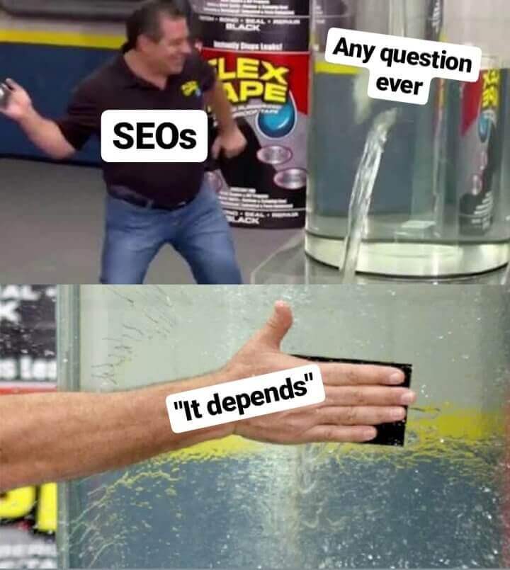 The Flex tape SEO meme