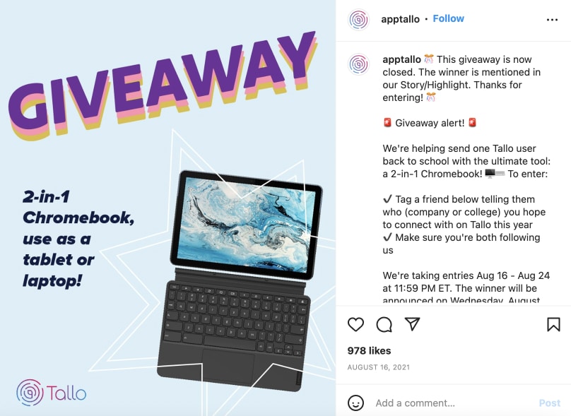 contoh hadiah giveaway instagram