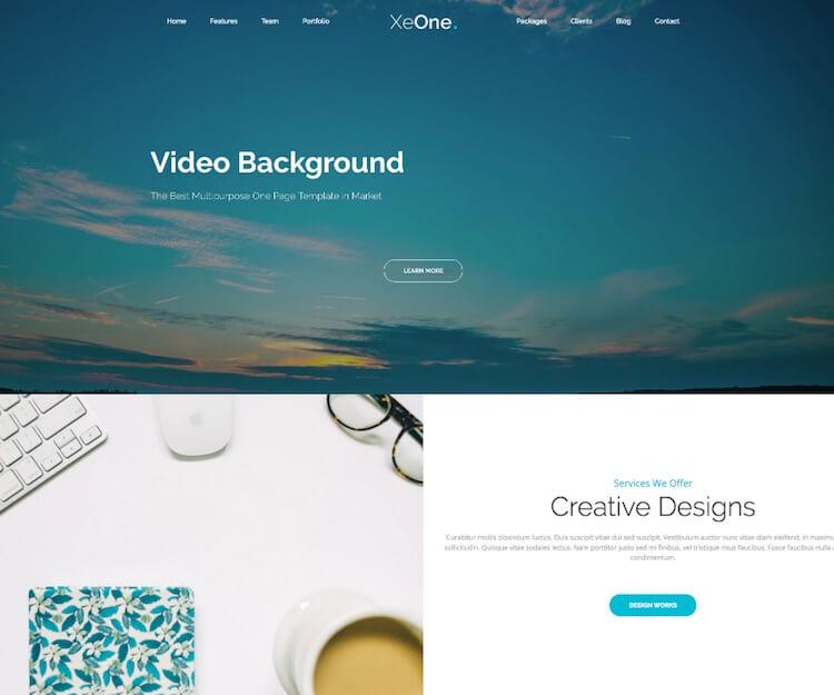 XeOne Satu halaman HTML Template