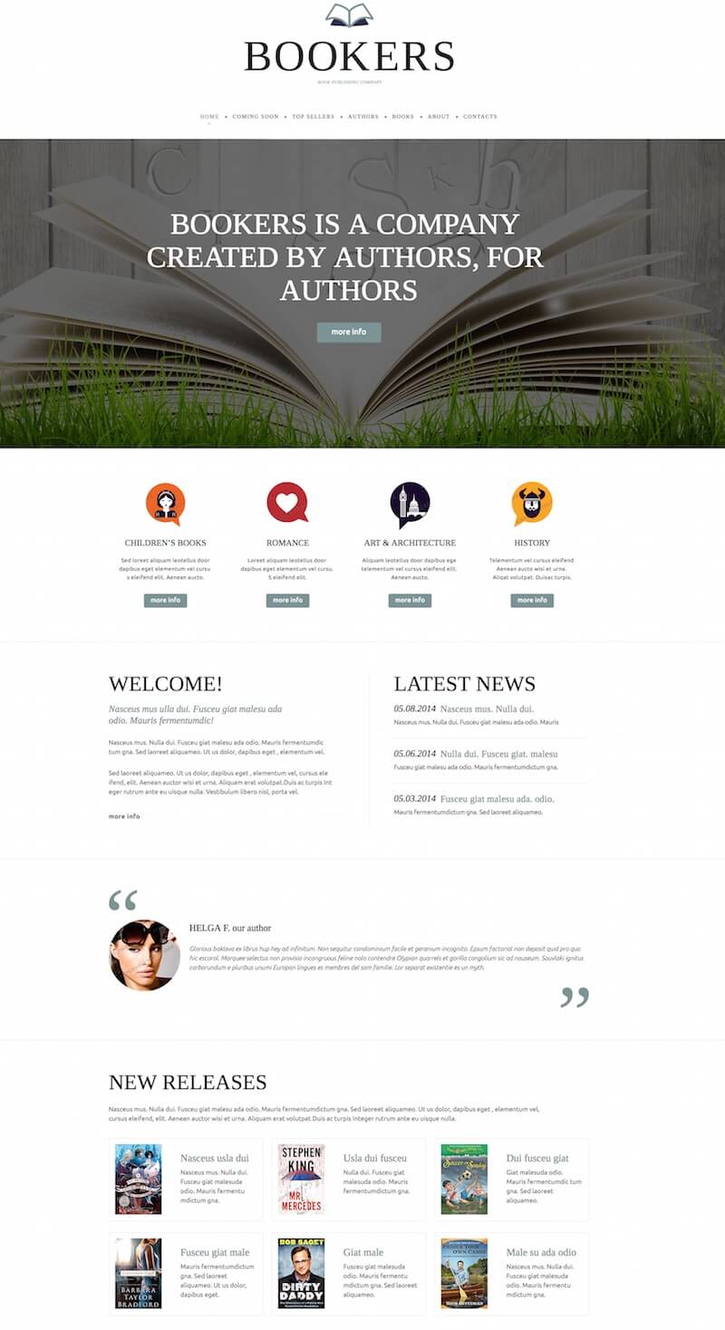 Bookers-Website-Vorlage