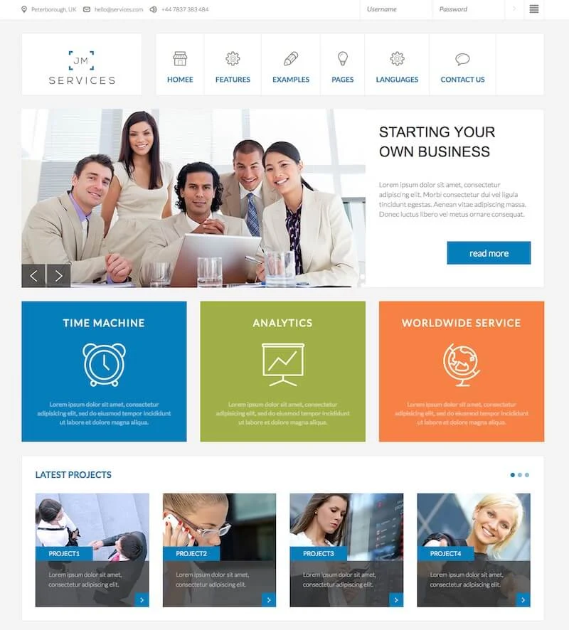 JM Services Modèle Joomla d'entreprise gratuit