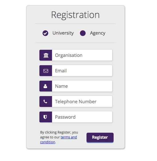 Modulo di registrazione semplice