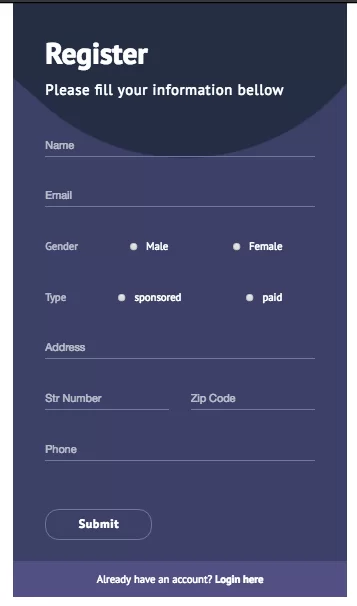 Modulo di registrazione