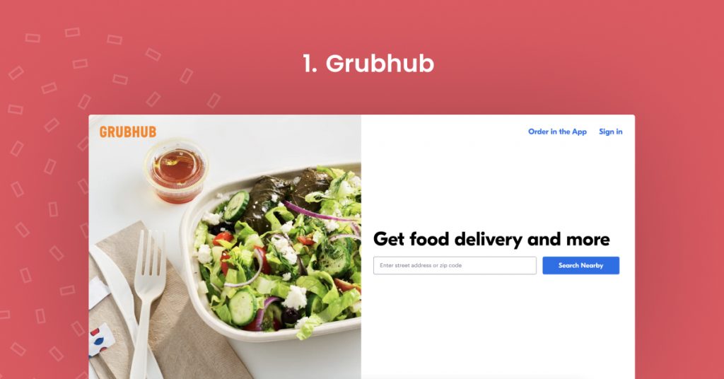 Grubhub-Startbildschirm