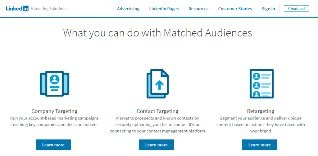 Verwenden Sie die Funktion Matched Audiences, um Anzeigen zu schalten