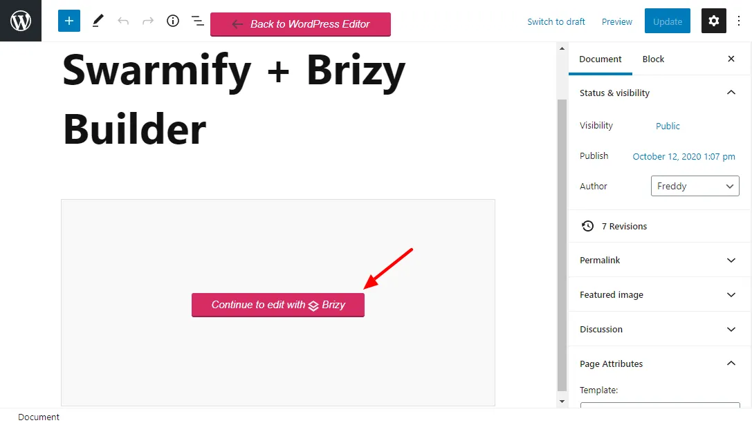 ตัวสร้างเพจ Brizy