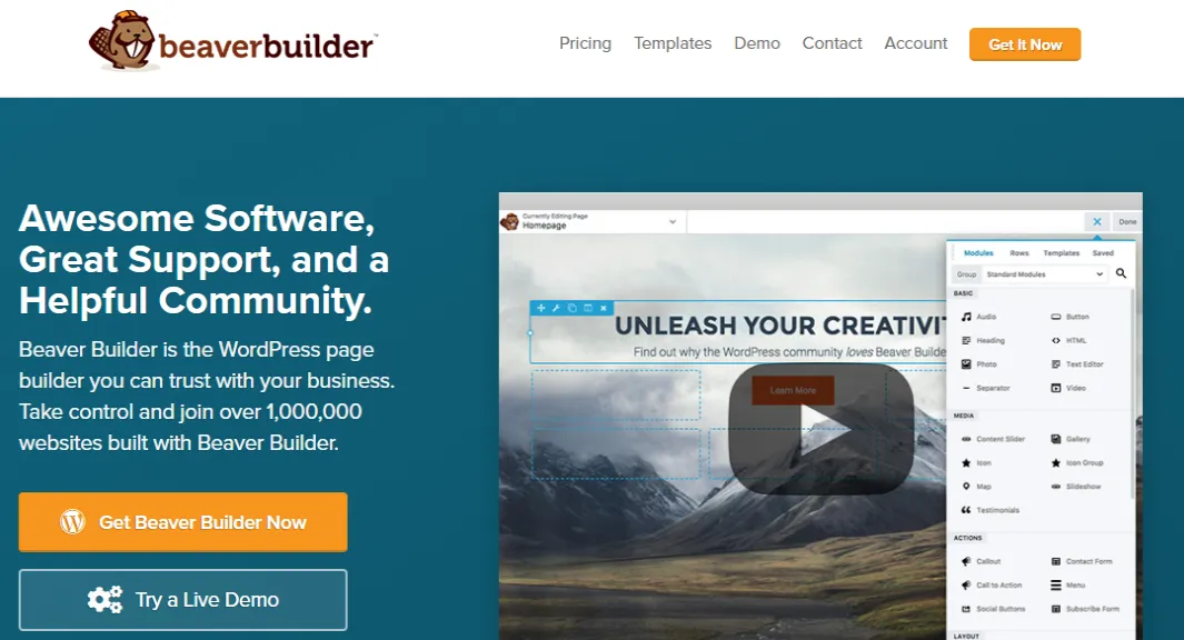 موقع Beaver Builder