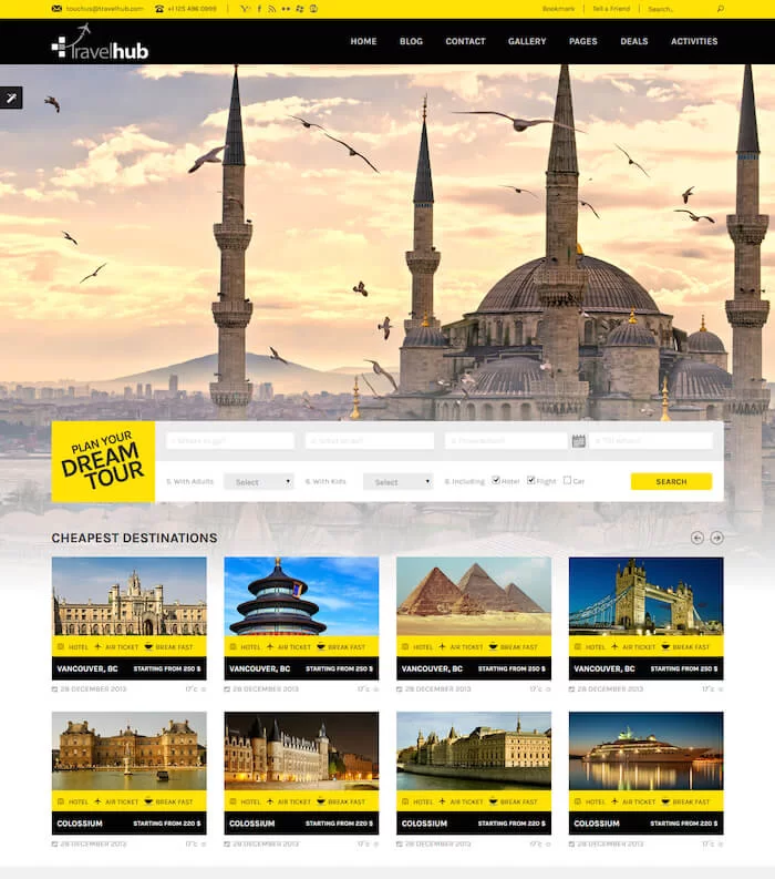 Tema de WordPress de Travelhub