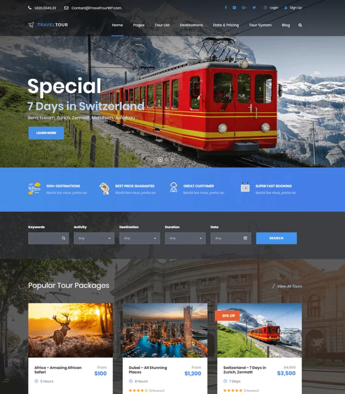 tema de viaje-tour de WordPress