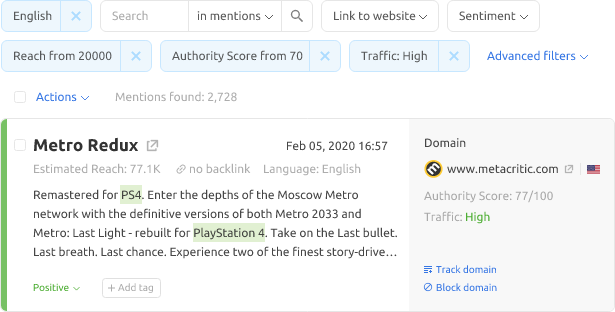 SEMrush 브랜드 추적