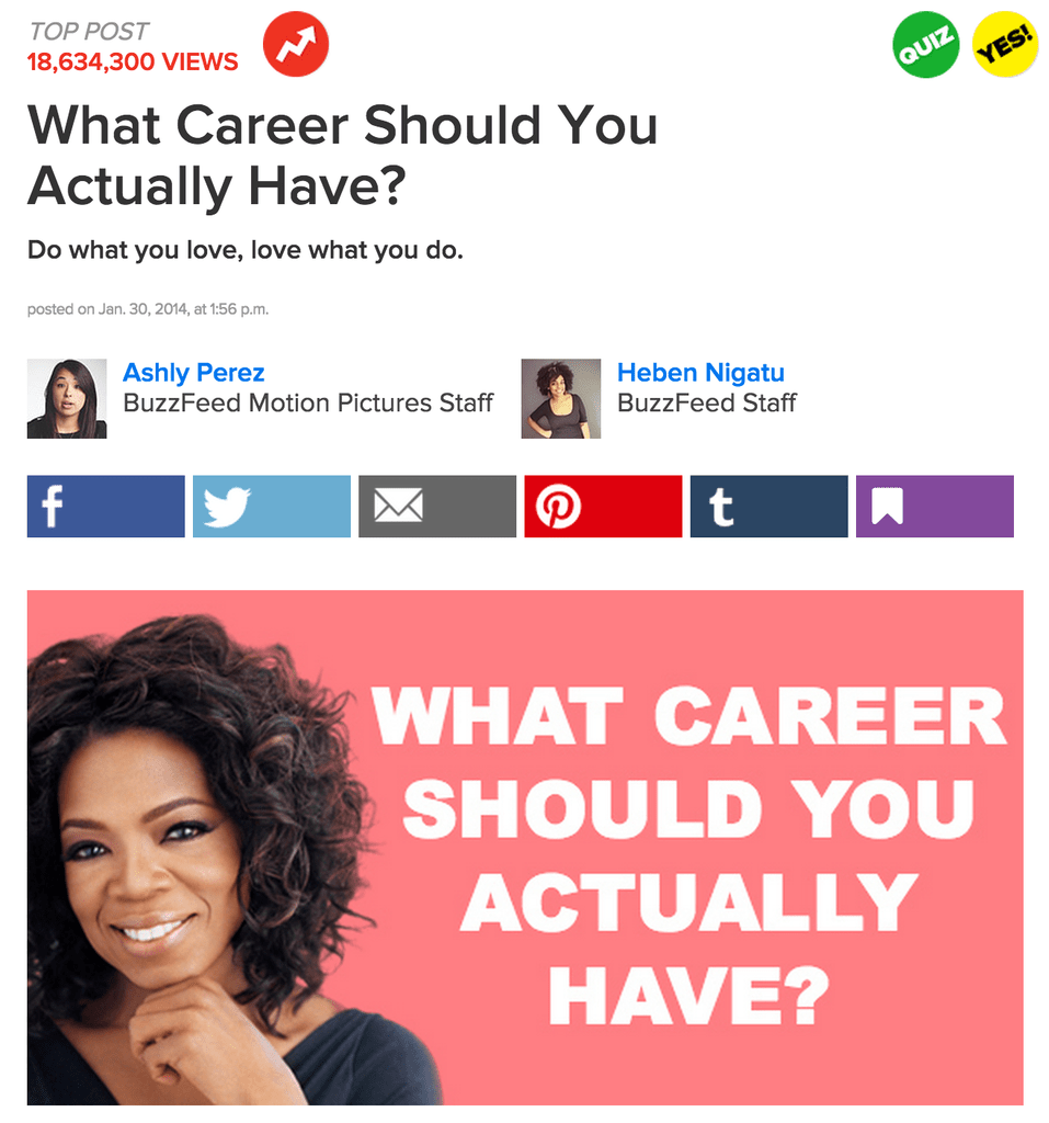 BuzzFeed'in "Hangi Kariyere Sahip Olmalıydınız?